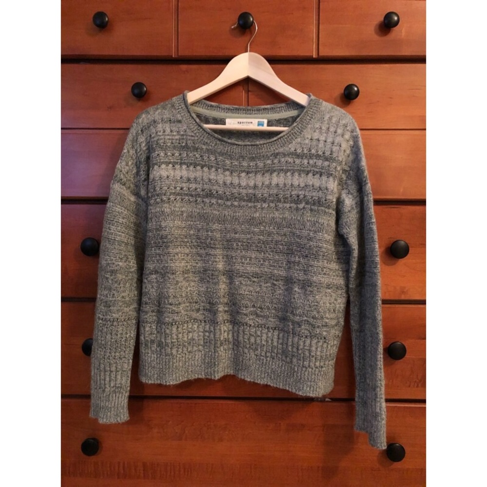 Anthropologie Gray/Green Sparrow Sweater